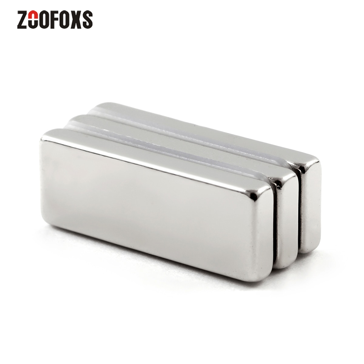 ZOOFOXS 2 stuks 40x15x5mm Blok Kleine Neodymium Magneet Rare Earth Sterke Krachtige Magneten 40 x 15x5mm