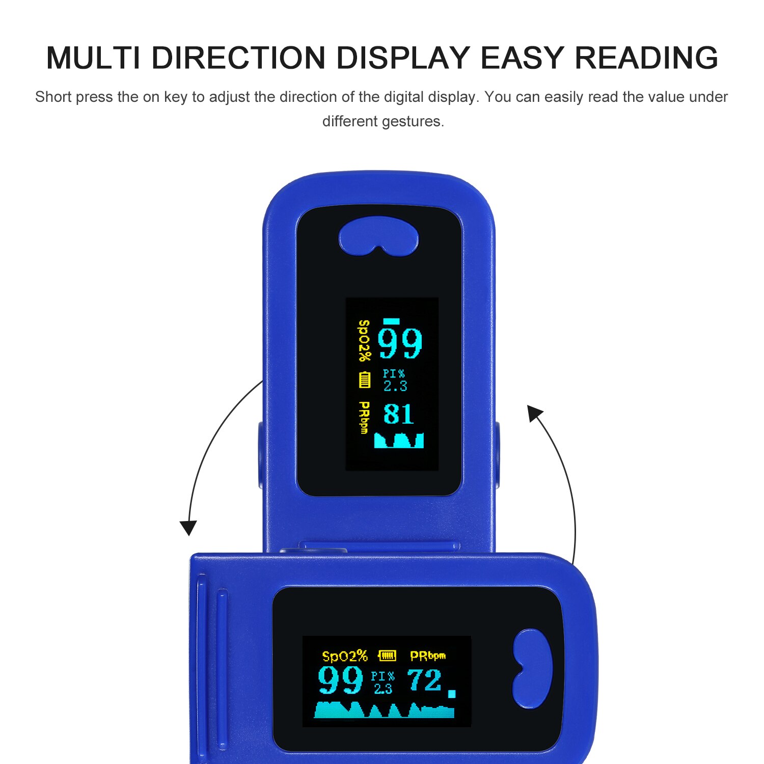 Fingertip Pulse Oximeter Pulse Oximeter Finger Pulse Blood Oxygen SpO2 Monitor LED Oximeter SpO2 O2 Monitor Pulse Heart Rate