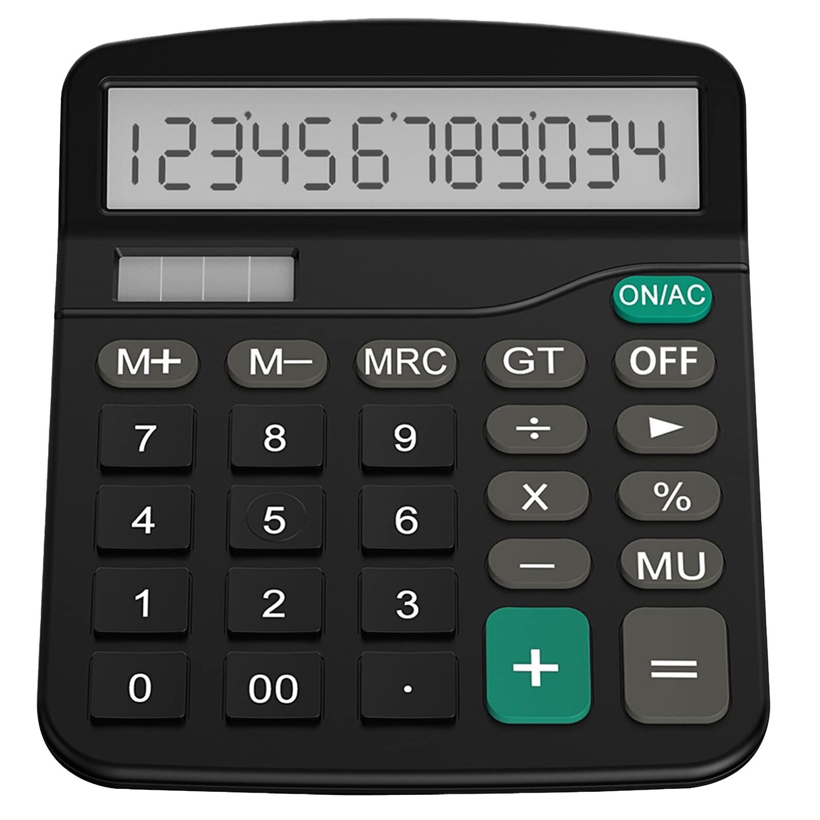 Calculator Standard Function Calculator with 12-Digit Large LCD Display Solar Battery Dual Power For Home Basic Office: Default Title