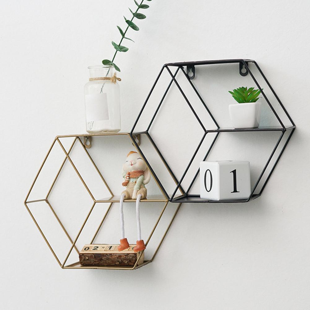Storage Organizer Floating Geometric Figure Smooth Lines Round Shape Storage Rack for Home