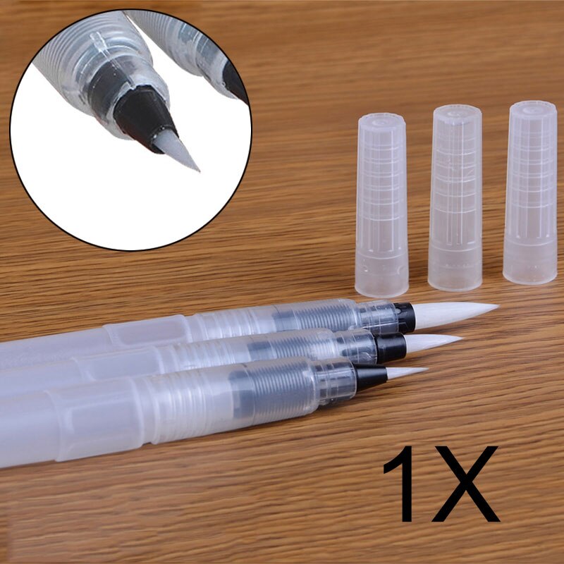 Bolígrafo de tinta rellenable, pincel de agua para pintar, caligrafía, pluma para ilustración, papelería de oficina, PLDI889, 1/3 Uds.: S