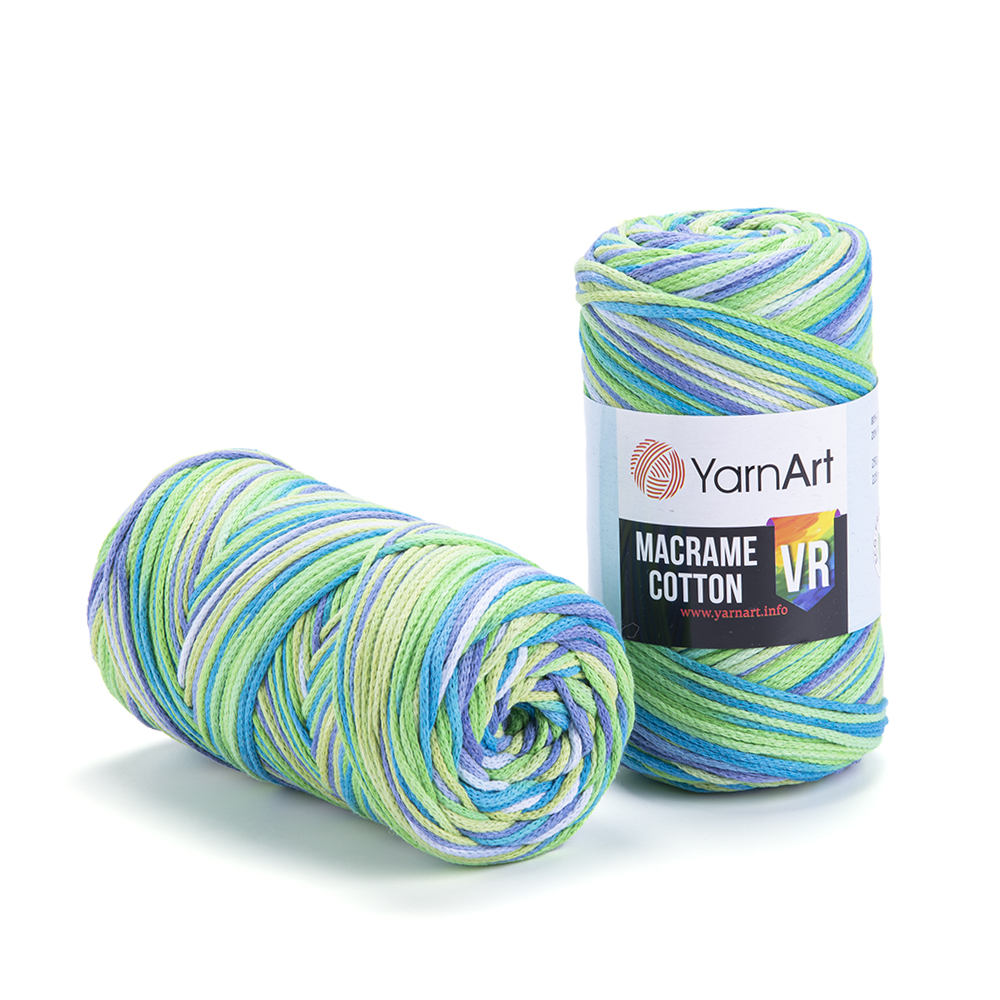 Yarnart Macrame COTTON VR Yarn 250gr 225mt Hand Knitting Crochet Gradient Rainbow Variegated Rope Bag Purse Table Runner Rug DIY