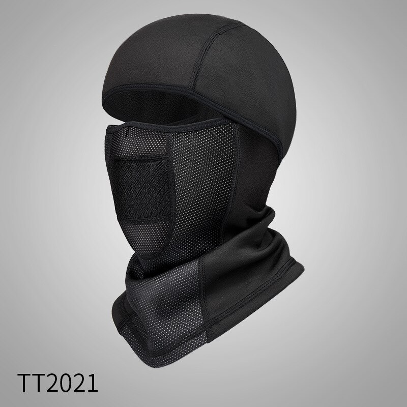 Winter Keep Warm Balaclava Motorcycle Full Face Mask Motorbike Cycling Bike Cap Motocross Helmet Hood Moto Riding Neck Face Mask: TT2021 black