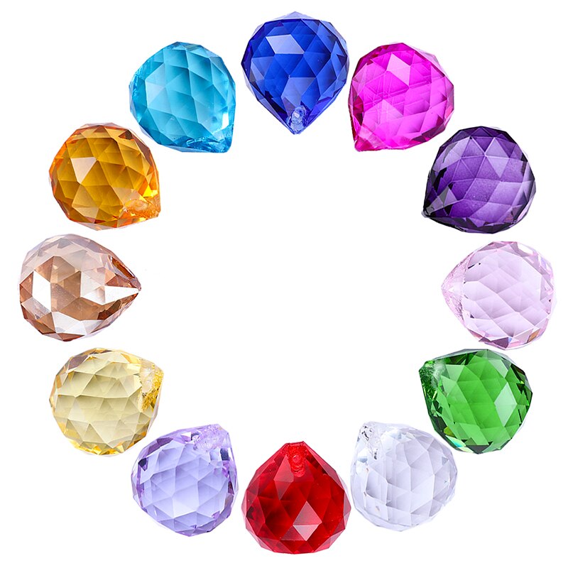 Sfera Di Vetro 40 Mm Per Lampadari - Cristallo Sfaccettato, Tutti I Colori, Prisma Acchiappasole, Per Decorazioni Fai-da-te