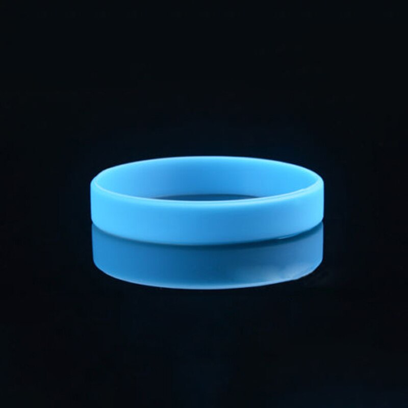 12 Kleuren 1Pc Vrouwen Mannen Silicone Rubber Armband Flexibele Wrist Band Manchet Armband Sport Jogger Running Casual Bangle: Sky blue