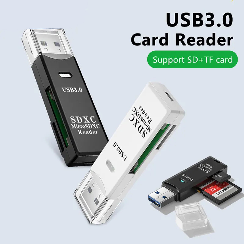 Lector de tarjetas USB 3,0 2,0 a Micro SD TF Adaptador de lectura de tarjetas de memoria Lector de tarjetas 2 en 1 de alta velocidad para teléfono PC Accesorios para portátiles