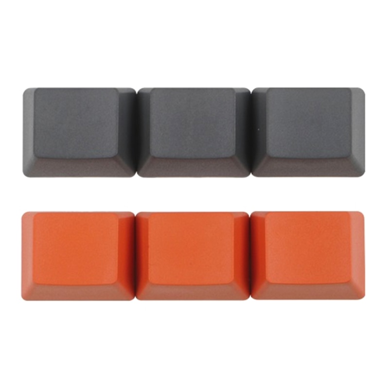 6pcs PBT Not Engraving Keycap OEM Profile R1 1.25U Dyeing Sublimation Key Caps for Alt Ctrl Win Key Orange Gray D14 21