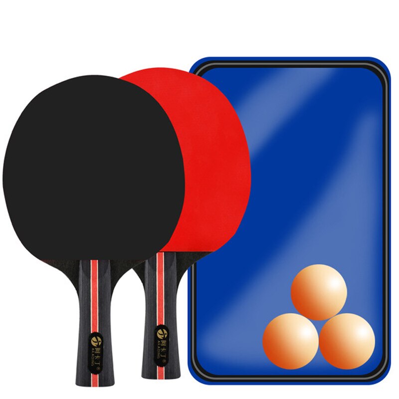 Ping Pong Paddle With Case And 3 Balls Table Tennis Racket For Beginner And Advanced Players 4 Star: Black Long handle
