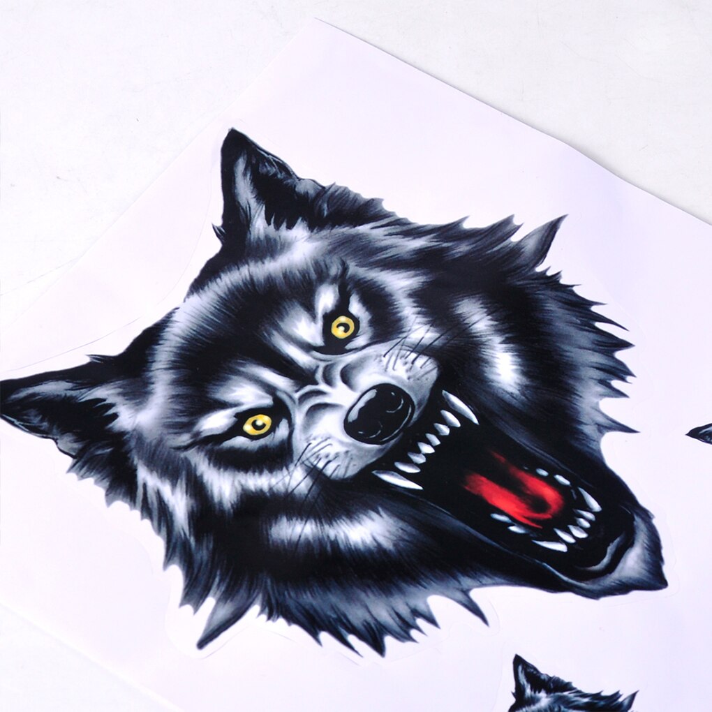 Wolf Hoofd Motorrijwiel Auto Deur Decal Badge Paster Film Embleem Stickers Truck Helm Decor