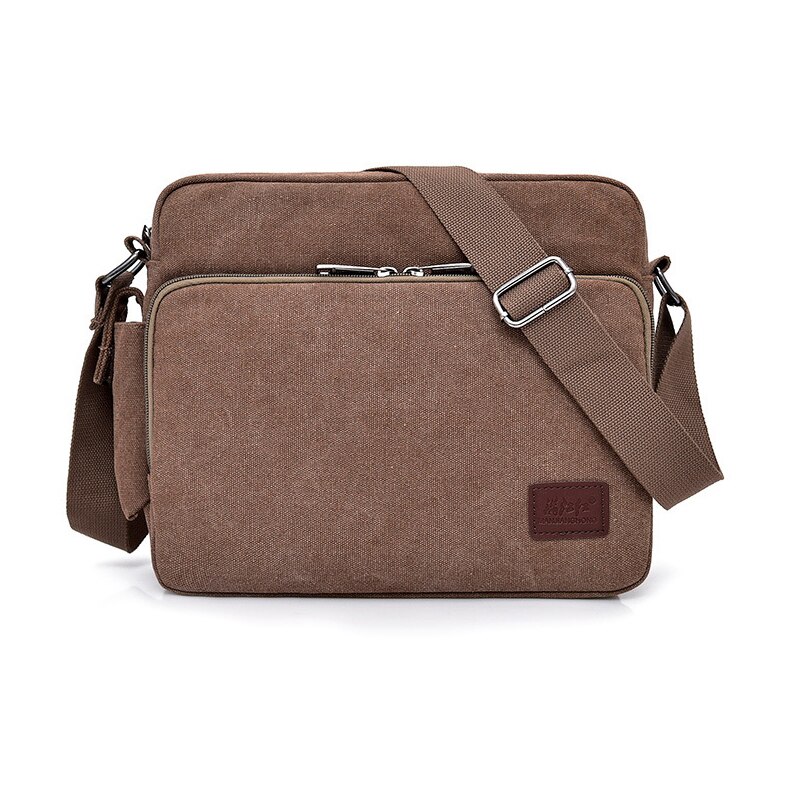 Grote Capaciteit Canvas Messenger Bag Mannen Multifunctionele School Crossbody Tassen Jongens Waterdichte Meer Interne Schoudertas: Brown