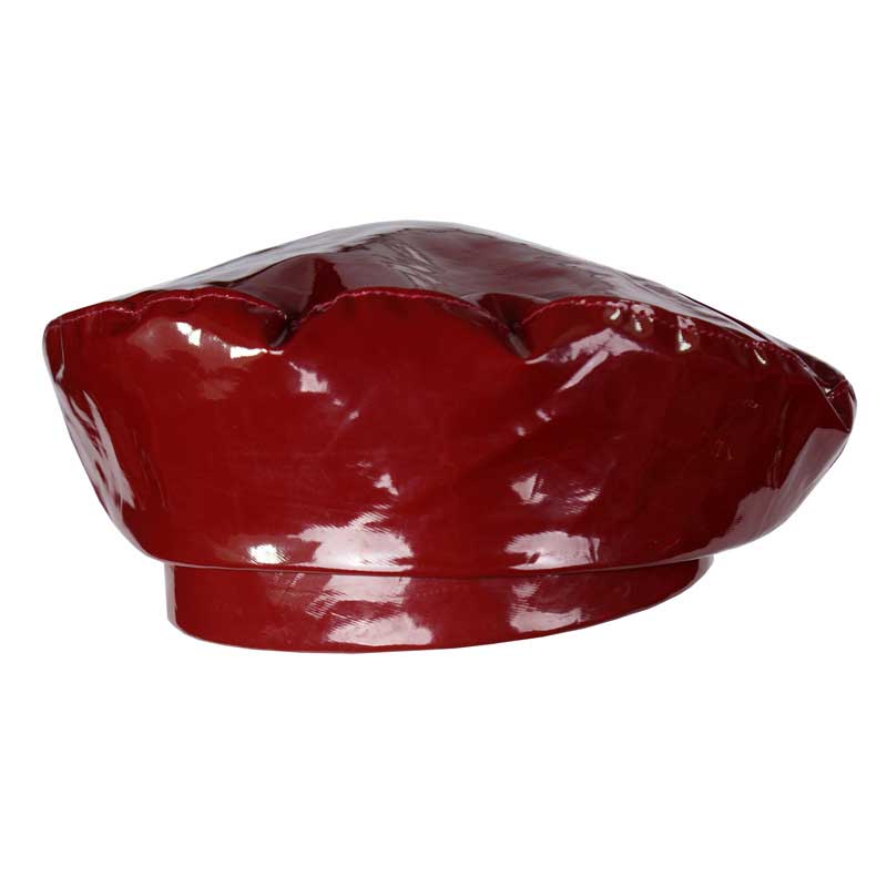 neue Patent Leder Baskenmütze Damen Hüte Einfarbig Flache Top Hut PU Slouchy Knochen Kapitän Kappe frauen Weibliche: Wine