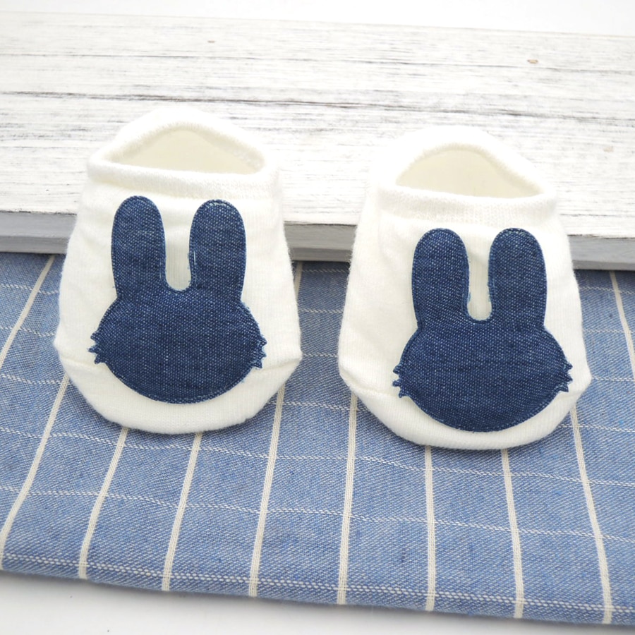 Nieuwe babysokjes in jeansstijl, schattige konijntjesvorm, unisex babysokjes, geboren babysokjes voor jongens,  bb06