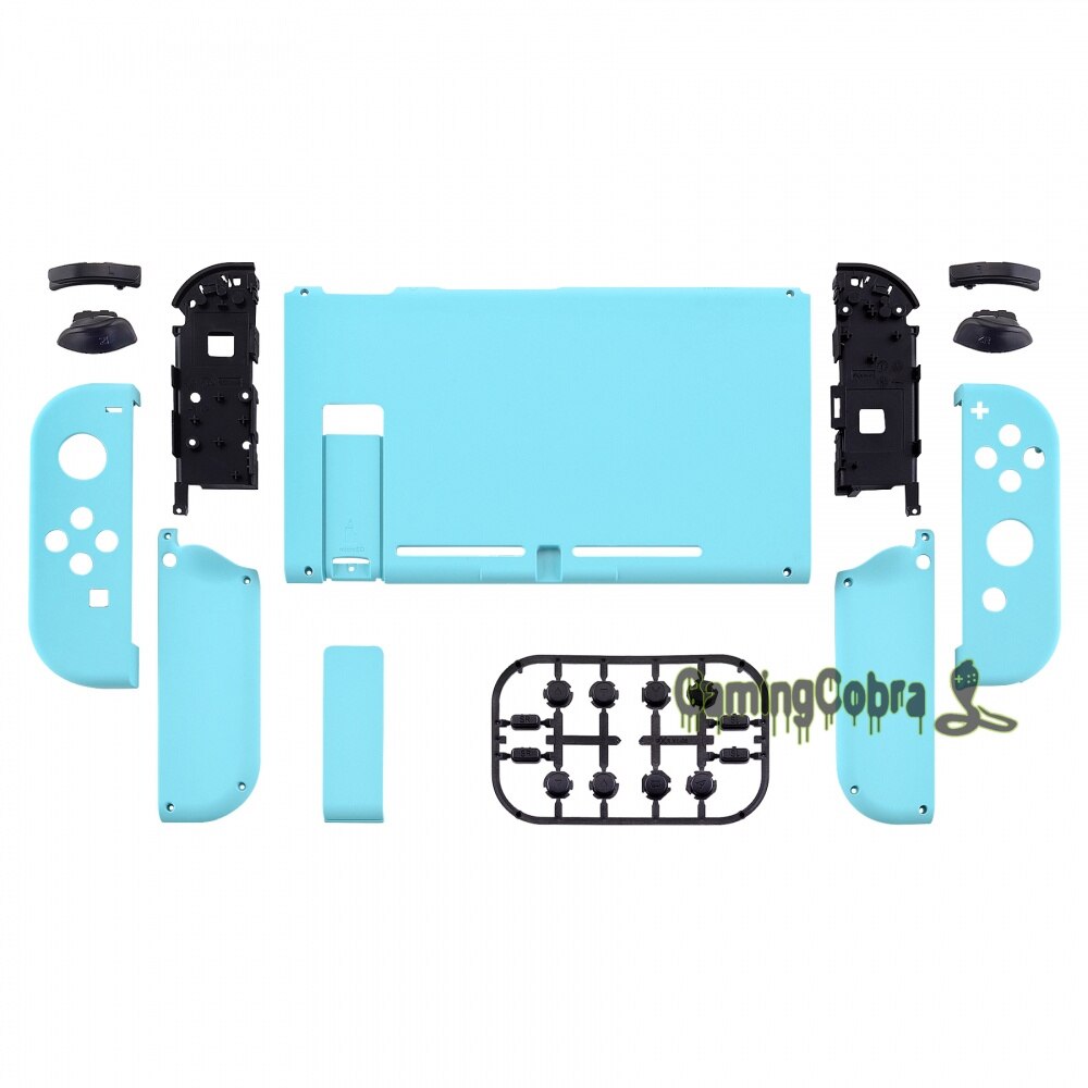 EXtremeRate-placa trasera personalizada para consola Nintendo Switch, carcasa para mando, conjunto completo de botones: Heaven Blue