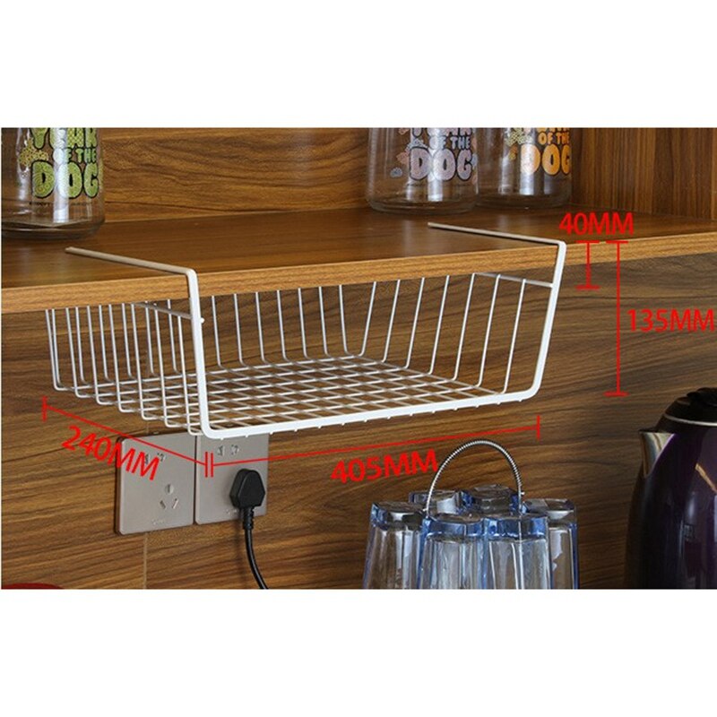 Sous étagère panier, paquet de 2 grille en inox gain de place sous étagère meuble rangement pour étagère Organization cuisine Cou