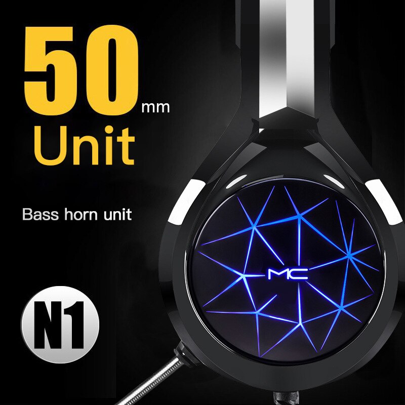 Gaming Headset Hoofdtelefoon Met Microfoon Licht Surround Sound Bass Koptelefoon Voor PS4 Professionele Gamer Pc Laptop