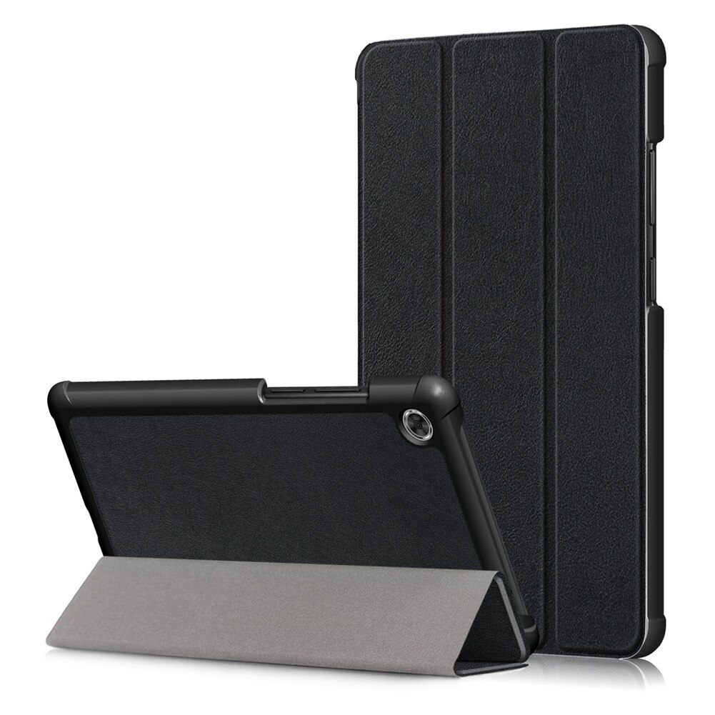 Tablet Case for Lenovo Tab M7 - PU Leather Folio Cover - Drop & Dust Resistant: Black
