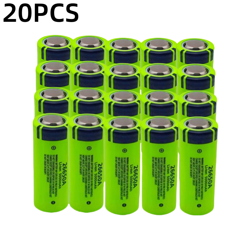 100% novo, original, de alta qualidade, verdadeira capacidade 26650A 5000mAh 3.7V bateria recarregável de íon de lítio 26650 lanterna