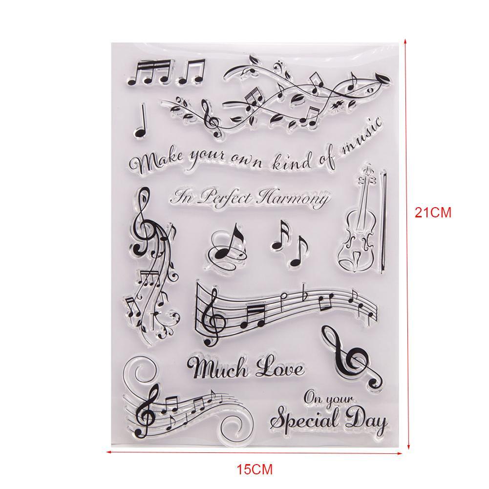 Feuille De Note de Musique Joint Transparent Clair Timbres Joint Silicone Timbres T6N1 Carte Album Scrapbook Rouleau BRICOLAGE Production Tpr / V9N9