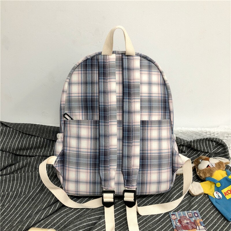 Canvas Backpack - Preppy Style - School Book Laptop Bag for Teenager Students - Under 20L
