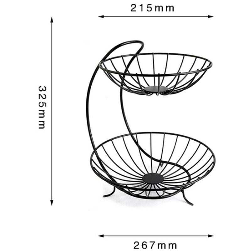 Diversificeret gitter server servering kurv frugt skål & producere snack display 2-- lags stativ