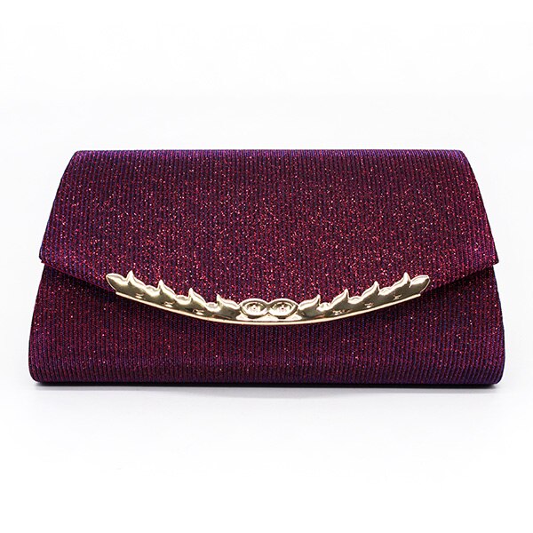 Woman Evening Bag 2022 Luxury Handbags Party Banquet Glitter Women Bags Brand Wedding Clutches Shoulder Bag Purse Bolsas Mujer: Burgundy