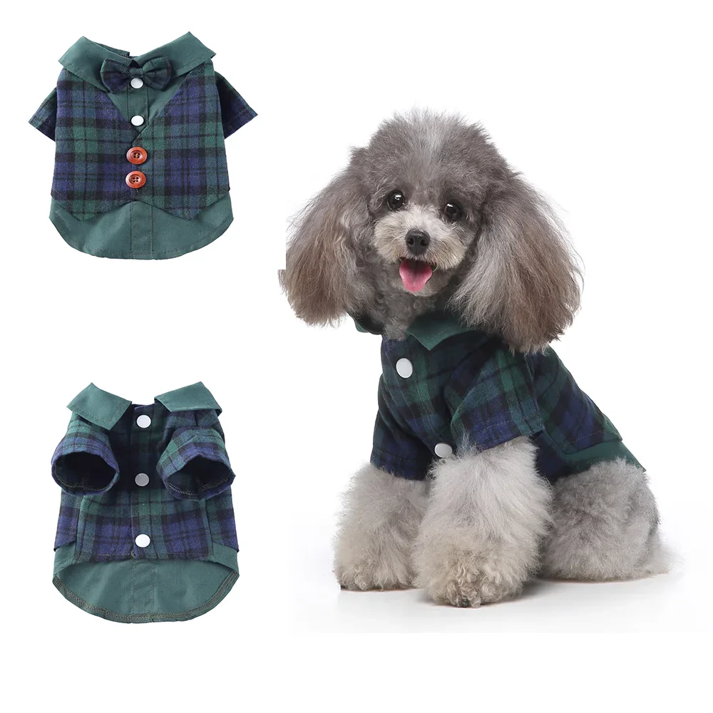 Gentleman Hond Kleren Kat Huisdier Trouwpak Leuke Cachorro Mascotas Pak Gestreepte Smokingvlinderdas Wedding Shirt Kostuum