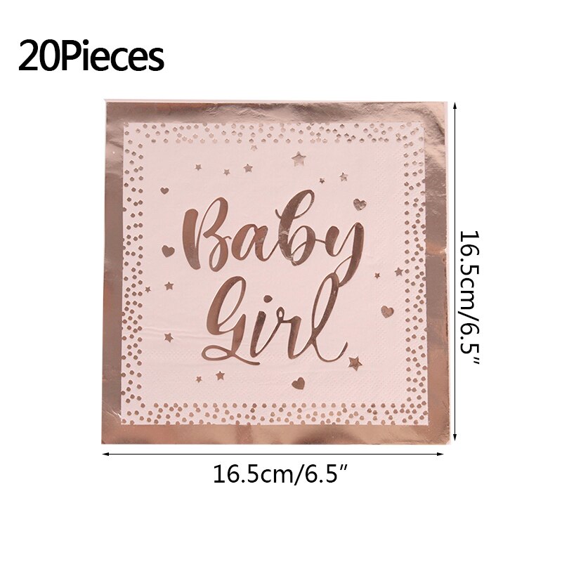 Rose Gold Wegwerp Servies Set Papieren Borden Cups Baby Meisje Verjaardag Bruiloft Bachelorette Party Decora Baby Shower Servies