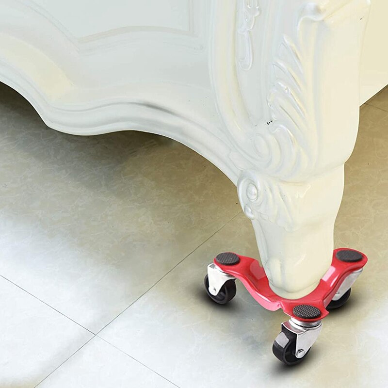 Furniture Sliders 6-Inch Steel Tri-Dolly, 3 Wheel Triple-cornered Furniture Dolly, Easy Moving System for Heavy Loads