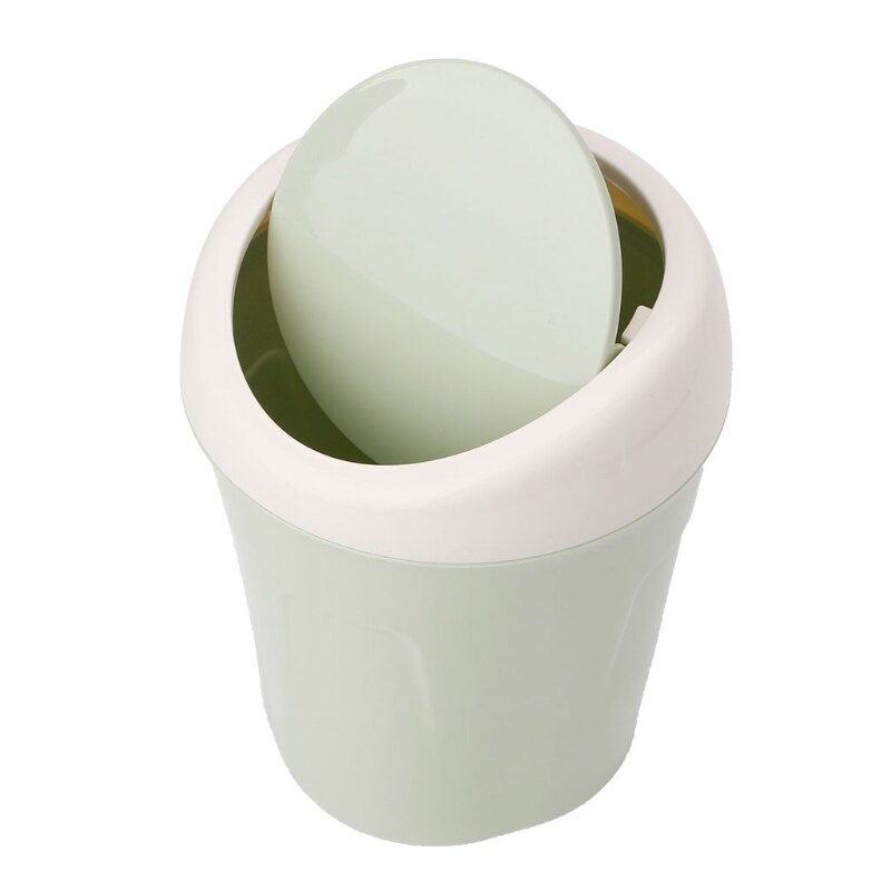 Mini Rolling Cover Desktop Garbage Can Trash Waste Bin Basket Dustbin Container Home Car Case Ash Urns