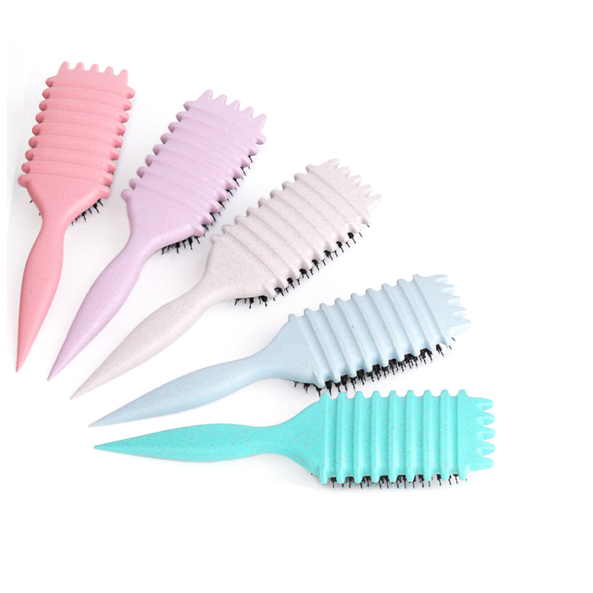 1PC Salon Styling Krullend Haar Styling Borstel Krul Haarborstel voor Kammen en Vormgeven Mannen en vrouwen Krullen verminderen Trekken Gereedschap