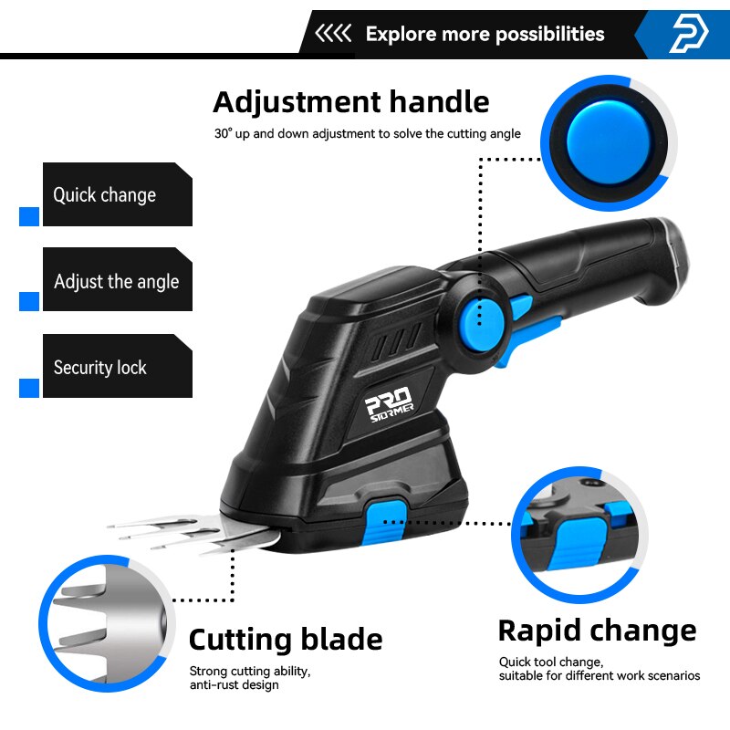 2 in 1 Electric Hedge Trimmer 3.6V USB Cordless Lawn Mower Rechargeable Weeding Shear Pruning Mower Garden Tools by PROSTORMER