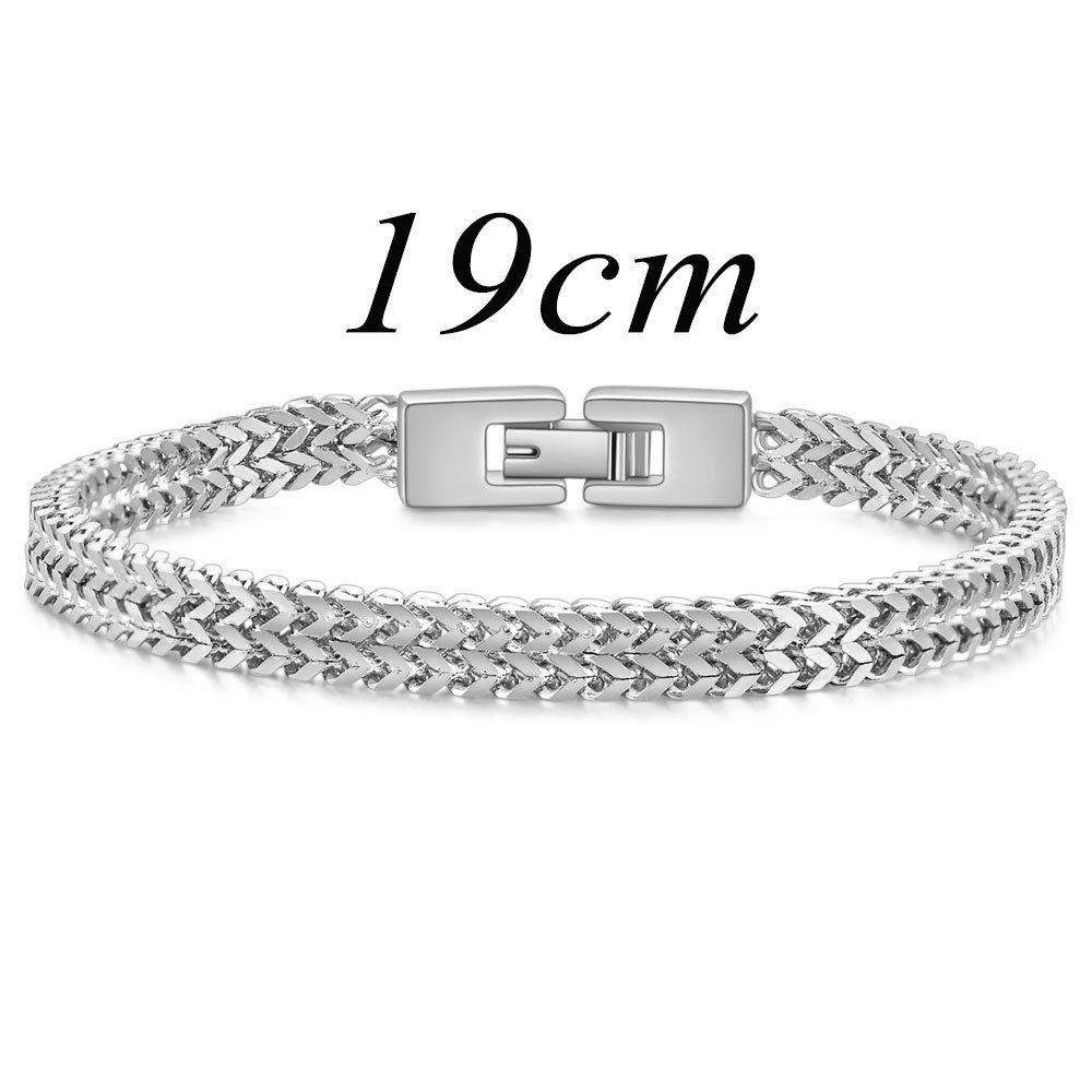 Mode Mannelijke Hip Hop Raphap Roestvrij Stalen Kiel Snake Chain Armband Voor Mannen Persoonlijkheid Titanium Stalen Armband Hommen Sieraden: Goud-kleur / 19