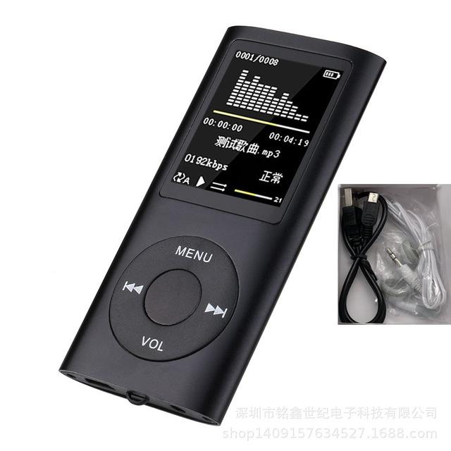 Reproductor de música a la , Reproductor de Radio HIFI Mp3, pantalla LCD Digital, grabación de voz, Reproductor de FM, altavoz, Reproductor portátil ligero: black