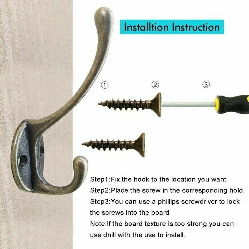 Wall Hook Mounted wall hook 10pcs Cast Iron Old Style Industrial Vintage Rustic Iron Coat Hooks