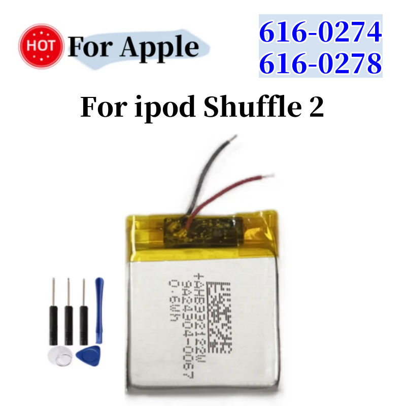 616-0274 616-0278 Batería para iPod Shuffle 2 Generación Shuffle 2.o G2 1GB, G3 MP3 AHB 332222 W 9A24304-0067 + Herramientas gratuitas: Default Title