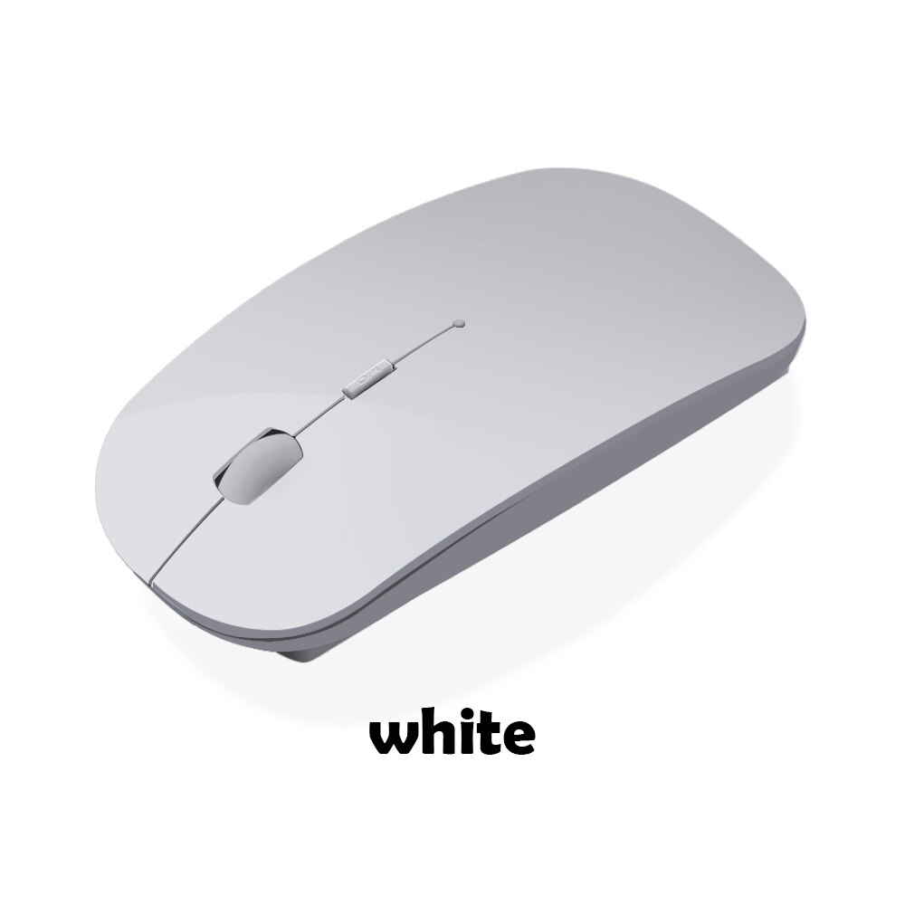 1 pc bærbare 2.4g trådløse mus ultratynne usb optiske mus stille knapp for pc bærbar macbook desktop air pro: Hvit