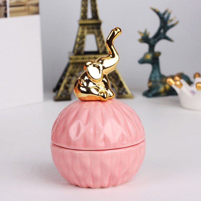 Nordique céramique boîte à bijoux scellé Animal stockage pot bonbons réservoir conteneur boucle d'oreille collier avec couvercle de mariage décoration de la maison: 5