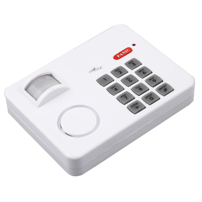 Wireless Motion Sensor Alarm with Security Keypad PIR Home Garage Shed Caravan white