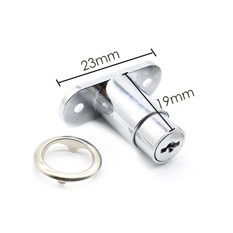Chrome Finish Zinc Alloy Push Plunger Lock for Drawer Desk Wardrobe Cabinet