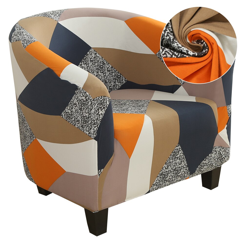 Elastisk sofa lenestol setetrekk beskytter vaskbart spandex møbler slipcover enkel å installere hjemmekaffe badekar 1 sete stoltrekk: G298817