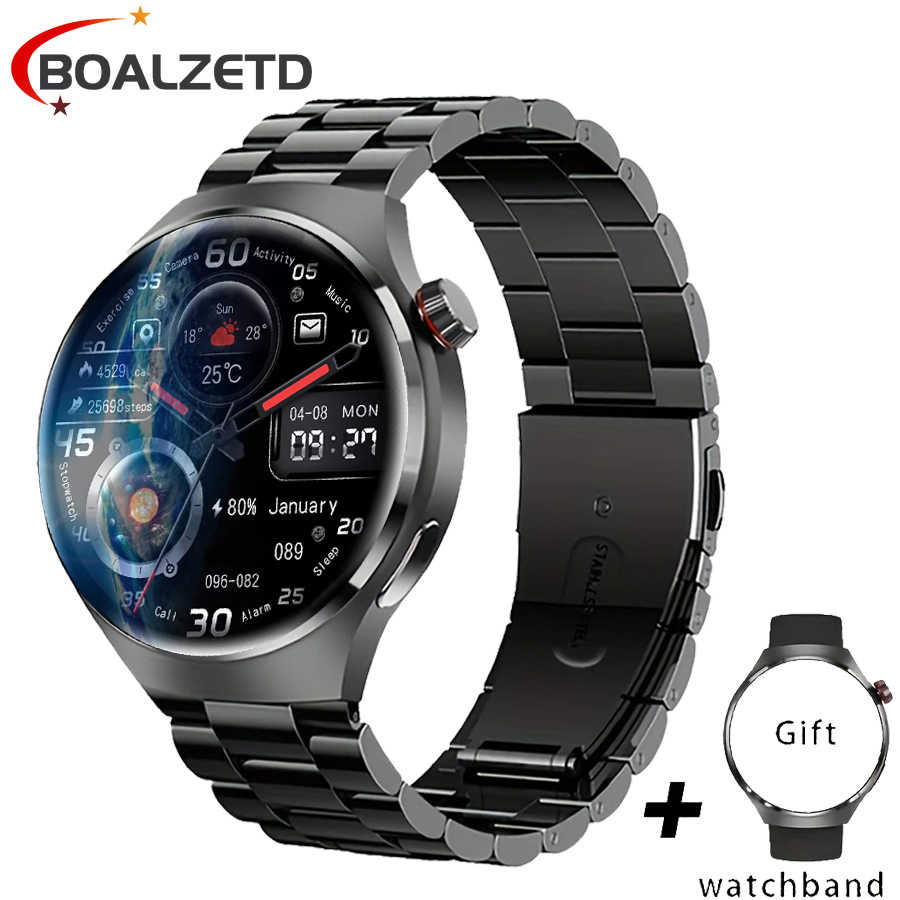 2025 Nuovo orologio 4 pro accorto guarda per uomo donna regalo in sport SmartWatch design definitivo Bluetooth chiamata telefonica orologio da polso cinturino GPS: Grigio