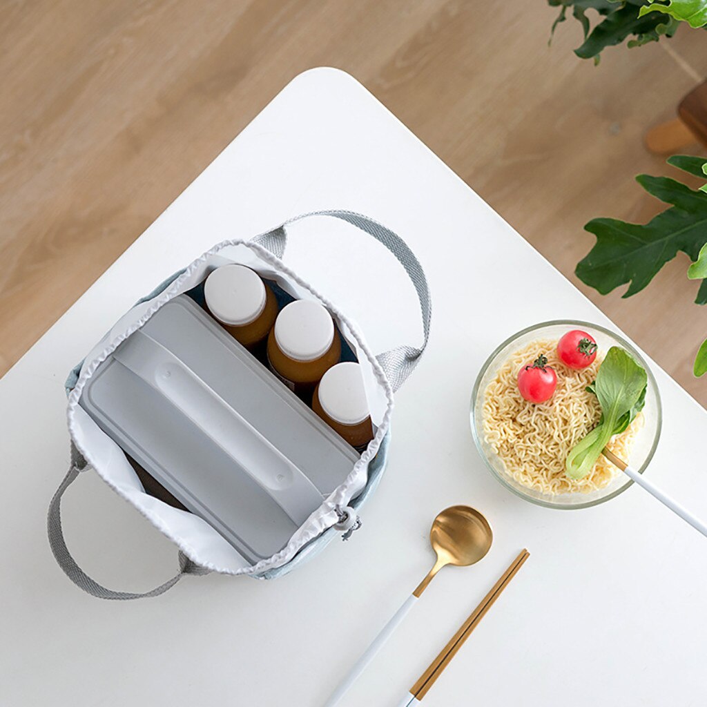 Food Storage Bag Lunch Bag Insulated Thermal Cold Picnic Carry Case Travel Working Bento Travel Necessary Picnic Handbag #0116