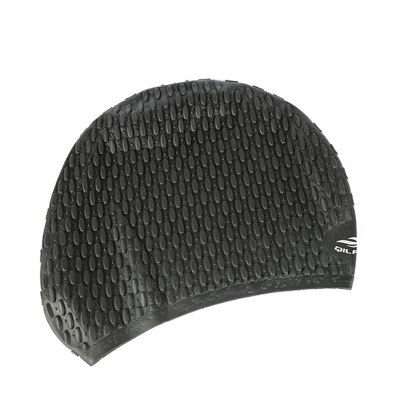 Silicone Swimming Cap Water Drops Adults Swim Pool Hat Waterproof Swim Caps Ear Protection Long Hair Unisex Bathing Hats: black