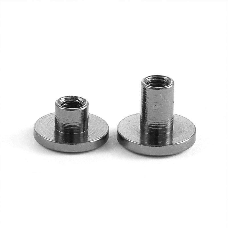 10 stk flat hette solid messing binding chicago skruer spiker nagler for fotoalbum lær håndverk belte lommebok fester cap