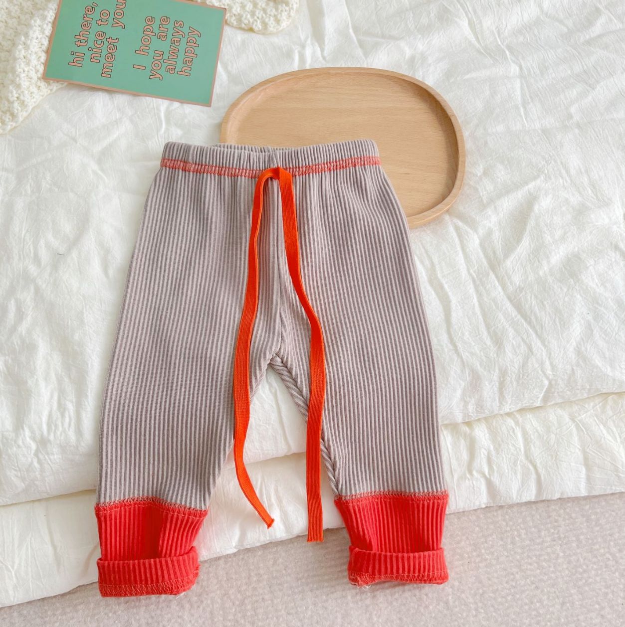 1232 Baby Gamaschen Neugeborene Kleidung Patchwork Hosen Frühling und Herbst 2022 Farbe Passenden Baby Junge Hosen 0-2Jahr Mädchen Hosen: khaki rot / 66 Pro 6m