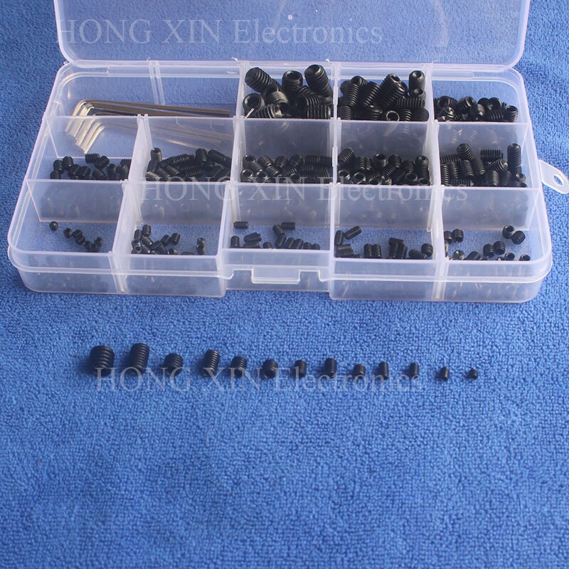 M3/M4/M5/M6/M8 Black Hex Button Head Thread Iron PCB Assortment Grub Screws Bolt Assortment kit Fastener Hardware