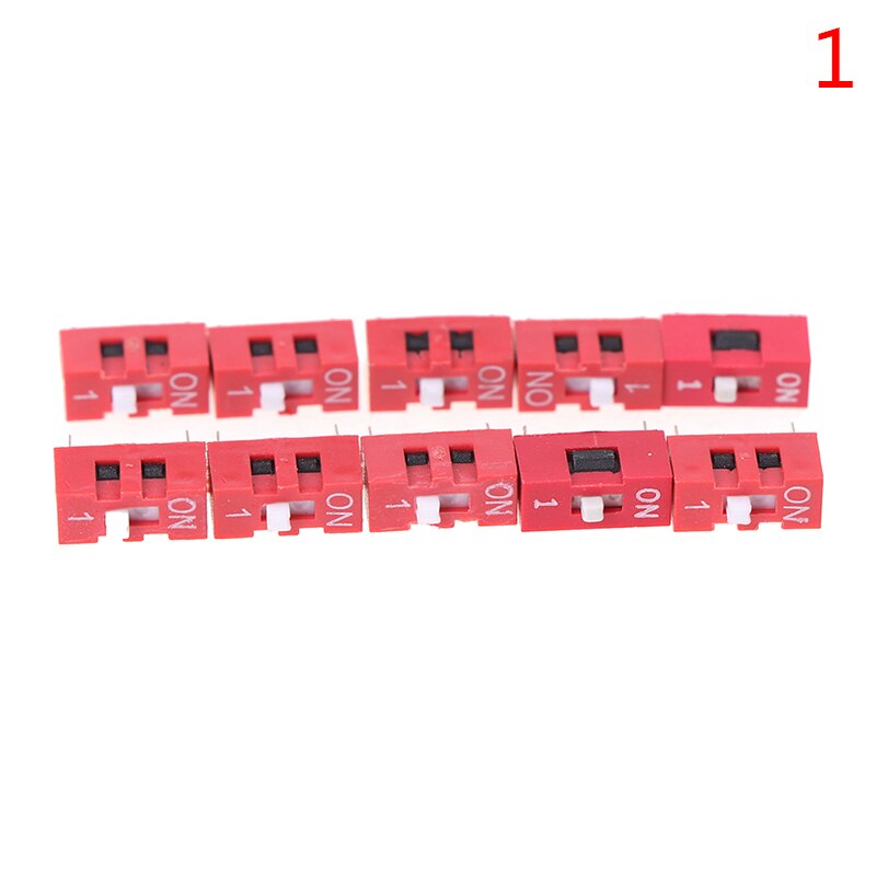 10pcs/lot Slide Type Switch Module 1 2 3 4 5 6 8 9 10 PIN 2.54mm Position Way Pitch Toggle Switch Red Snap Switch Dial Switch: 1