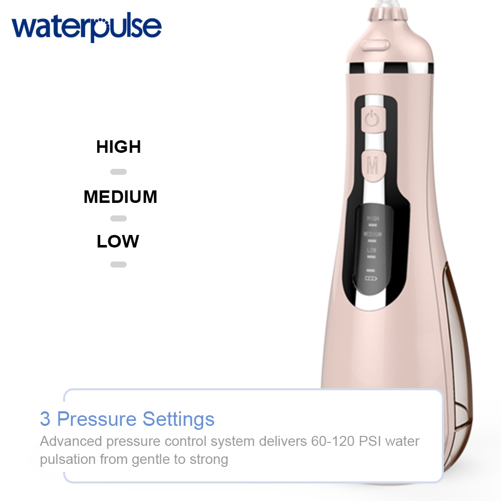 Waterpulse V500 Portable USB Rechargeable Oral Irrigator Cordless Water Flosser 4tip Travel Massage Clean Dental Irrigator Floss