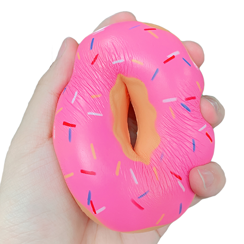 Leuke Kleurrijke Chocolade Donut Squeeze Zachte Squishy Langzaam Stijgende Simulatie Zoete Geurende Stress Relief voor Kid Baby Fun Xmas