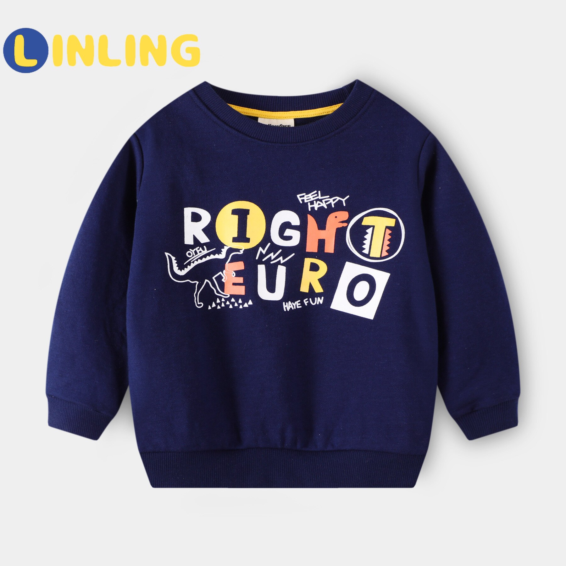 LINLING – t-shirt à manches longues pour garçons, en coton, doux, à la , bébé, enfants de 2 à 8 ans, dessin animé imprimé planète, V625, printemps-automne